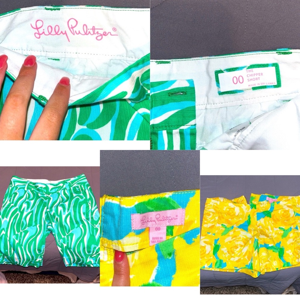 Lilly Pulitzer Green and Yellow Kids Shorts